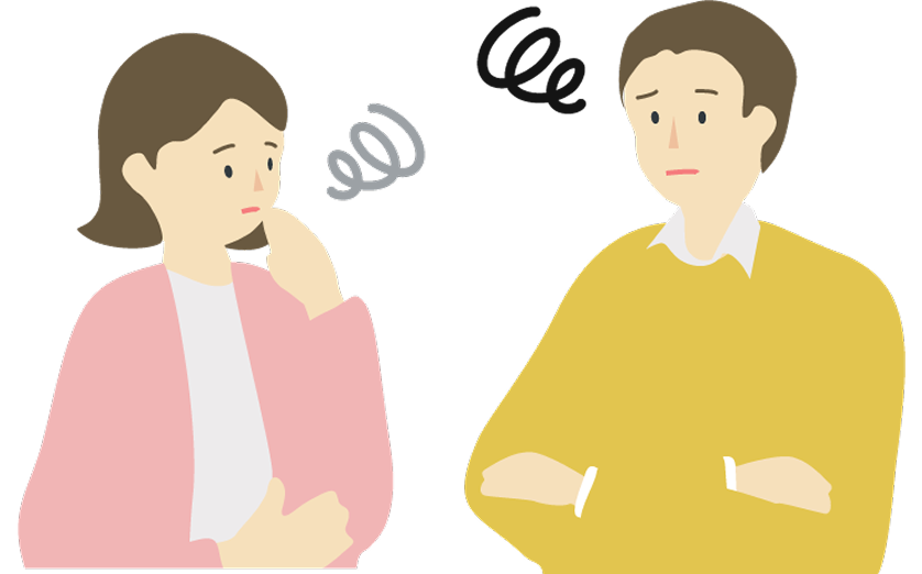 男性と女性が困っている画像
